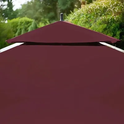 3x3m Bordeaux 2-Tier Gazebo Canopy Cover 310g/m² Weather-Resistant Outdoor Shelter