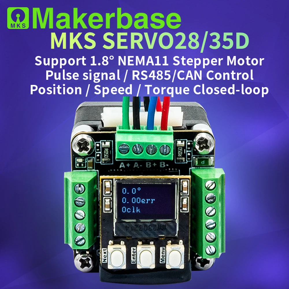 Makerbase MKS SERVO28D/35D NEMA11/NEMA14 Schrittmotortreiber mit geschlossenem Regelkreis, CNC-3D-Drucker für Gen_L FOC, leise und effizient Image