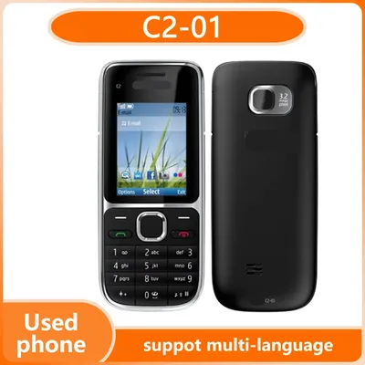 Finland made C2-01 Classic QWERTY Dual SIM Unlocked 2G 2MP Camera long Standby with hebrew key Used Phone