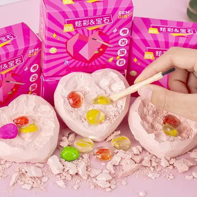 Neue archäologische Ausgrabung Gips Blind Box Spielzeug DIY Edelstein Kinder Puzzle handgemachte Schatz Graben kleines Spielzeug