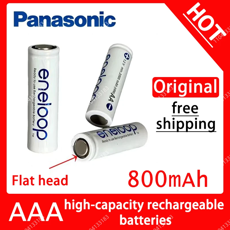 Original Panasonic Enelope Original Flachkopf-AAA-Akku 1,2 V 800 mAh vorgeladener NiMH, geeignet für Kameras Image