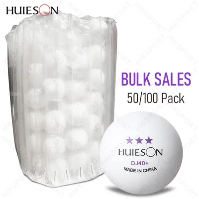 HUIESON 50/100 Pack Table Tennis Balls 3 Stars DJ40+ Ping Pong Balls With Seam Round Bullet ABS New