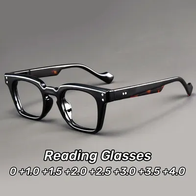Men Square Reading Glasses Anti Blue Light Eyewear Trend Ultra-lightweight Round Frame Women