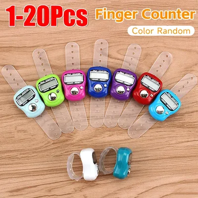 1-20pcs Finger Counter Ring 5 Digital LED Electronic Handheld Tally Counter Clicker Counter with