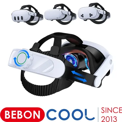 BEBONCOOL Head Strap for Oculus Meta Quest 3S/Quest 3/Quest 2 Strap Reduce Facial Stress