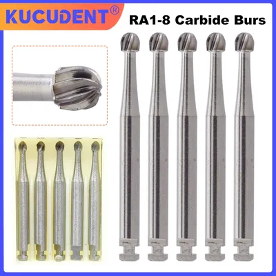 5Pcs/Box Dental Tungsten Carbide Burs RA 2.35mm Round Bur for Low Speed Handpiece Diameter1.6mm