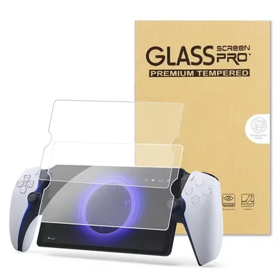 2 Pack Screen Protector HD Clear Screen Film Cover Tempered Glass for PS5 Portal for PlayStation