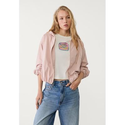 Stradivarius Balloon fit hooded jacket Pastel pink XL