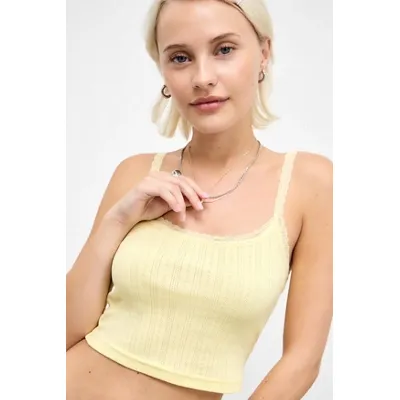 Out From Under Pointelle Cami - Yellow XL at Urban Outfitters