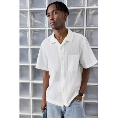 Loom White Seersucker Shirt - White M at Urban Outfitters