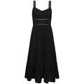 Midikleid LASCANA, Damen, Gr. 34, N-Gr, schwarz, Web, Obermaterial: 100% Baumwolle. Futter: 100% Baumwolle, unifarben, modisch, figurumspielend ca. Mitte Wade, V-Ausschnitt, ohne Ärmel, Kleider, mit sommerlicher Lochstickerei