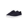 Plateausneaker TOMMY HILFIGER "VULC CANVAS LACE UP SNEAKER", Damen, Gr. 38, blau (dunkelblau), Baumwolle, sportlich, Schuhe, Freizeitschuh, Halbschuh, Schnürschuh, in schmaler Form