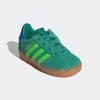 Sneaker ADIDAS ORIGINALS "GAZELLE COMFORT CLOSURE ELASTIC LACES KIDS", Kinder, Gr. 24, semi court grün, solar grün, blaubird, Leder, sportlich, Schuhe, für Kinder