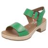 Sandalette REMONTE, Damen, Gr. 38, grün (apfelgrün), Leder, unifarben, feminin, Schuhe, Blockabsatz, Sommerschuh, Sandale mit Klettverschlüssen