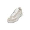 Sneaker MARC O'POLO "aus hochwertigem Rindleder", Damen, Gr. 37, cloudy weiß, dry sand, Obermaterial: 100% Leder, unifarben, Schuhe