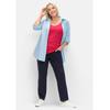 Stretch-Hose SHEEGO "Große Größen", Damen, Gr. 52, Normalgrößen, blau (tiefblau), Obermaterial: 98% Baumwolle, 2% Elasthan, unifarben, casual, tailliert lang, Hosen, im Curvy-Schnitt MANUELA