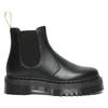 Chelseaboots DR. MARTENS "2976 Quad", Damen, Gr. 43, schwarz, Lederimitat, casual, Schuhe, Schlupfstiefelette mit Stretcheinsatz, Plateau, Boots