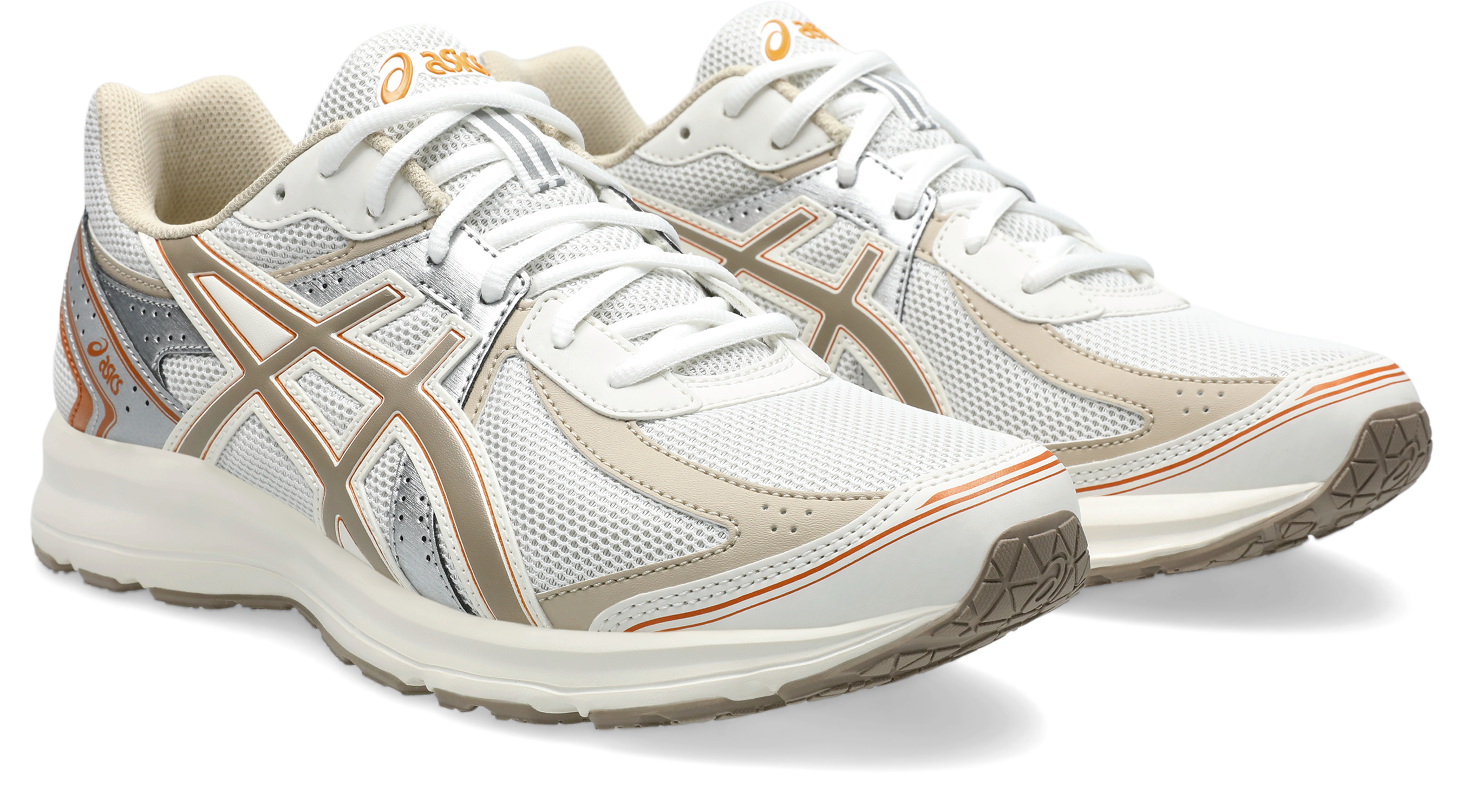 Sneaker ASICS "JOG 100S", Damen, Gr. 37, weiß (weiß, greige), Synthetik, Schuhe Sneaker