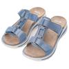 Pantolette ARA "TAMPA", Damen, Gr. 40, blau (azurblau), Veloursleder, metallic, sportlich, Schuhe, Keilabsatz, Sommerschuh, Schlappen mit Schmuckelement, G-Weite