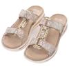 Pantolette ARA "TAMPA", Damen, Gr. 41, silber (sand, silberfarben), Veloursleder, metallic, sportlich, Schuhe, Keilabsatz, Sommerschuh, Schlappen mit Schmuckelement, G-Weite, Topseller