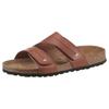 Pantolette MAN'S WORLD, Herren, Gr. 43, braun (cognac), Leder, klassisch, Schuhe, Schlappen, Sommerschuh, Hausschuh mit vorgeformtem Fußbett