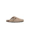 Clog MAN'S WORLD, Herren, Gr. 43, beige, Veloursleder, klassisch, Schuhe, Schlappen, Sommerschuh, Hausschuh mit vorgeformtem Fußbett