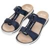 Pantolette ARA "TAMPA", Damen, Gr. 41, blau (nachtblau), Veloursleder, unifarben, sportlich, Schuhe, Keilabsatz, Sommerschuh, Schlappen mit Schmuckelement, G-Weite
