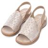 Riemchensandale ARA "HAWAII", Damen, Gr. 41, silber (sand, silberfarben), Veloursleder, metallic, feminin, Schuhe, Sommerschuh, Sandalette, Keilabsatz, mit Stretch-Bänder, G-Weite