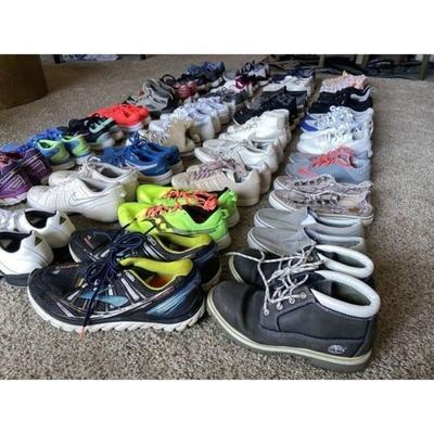 Nike Shoes | Wholesale Lot 7 Sneakers Nike Adidas Vans Asics Puma Cleats Kids Adults Shoes | Color: Black/White | Size: 10