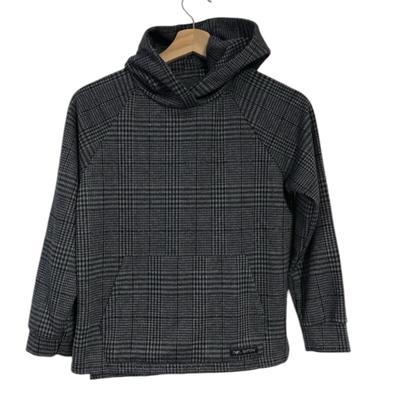 Zara Shirts & Tops | Zara Kids Hoodie Size Girls 11-12 Houndstooth Sweatshirt Gray Cool Edition | Color: Black/Gray | Size: 12g