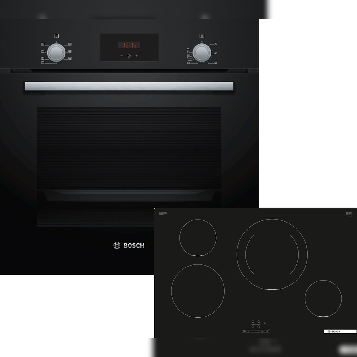 Bosch Einbau-Backofen-Set, HBF133BA0 + PIE811BB5E, Einbau-Backofen, Induktionskochfeld HBD234FB85 Image