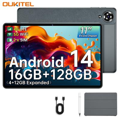 TEMU Oukitel Ot11 Tablet 14, 11 Inches, 16 (4+12) Gb + 128gb Rom (1tb Tf) Gaming Tablet With Stylus, 8000mah Battery, 5g Wifi/gps Image