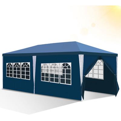 Pavillon Wasserdicht – Terrassenpavillon mit Verbolzung, perfektes Gartenzelt für Partys Blau 3x6m Image