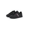 Sneaker TOMMY HILFIGER "MODERN CUPSOLE STRIPES LTH", Herren, Gr. 41, schwarz, Nappaleder, sportlich, Schuhe, Freizeitschuh, Halbschuh, Schnürer mit seitlichen Streifen