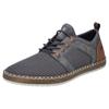 Slip-On Sneaker RIEKER, Herren, Gr. 42, grau (grau, braun), Textil, Lederimitat, casual, Schuhe, Schlupfschuh, Slipper, Freizeitschuh, elastischer Einstieg, Gummizug