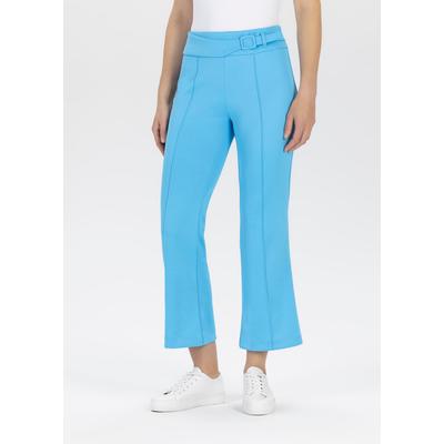 Stoffhose STEHMANN, Damen, Gr. 44, N-Gr, bonnieblau,3703, Obermaterial: 100% Polyester, unifarben, casual, regular fit 7/8-Länge, Hosen, mit Gürtelschnalle Image