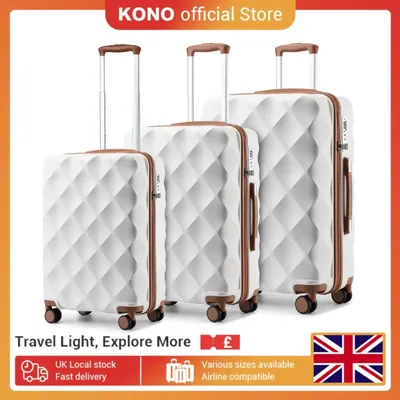 British Traveller Suitcase Large Suitcase Lightweight Hard Shell Checked in Suitcase with 4 Spinner Wheels TSA Lock 20" 24" 28"