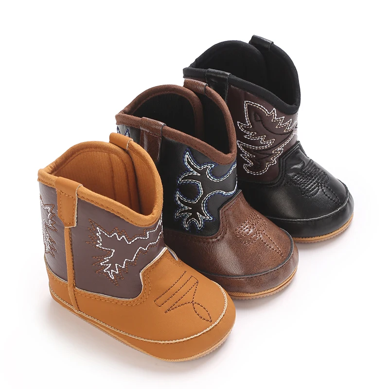 Modische und beliebte Gummi-Babyschuhe, Western-Denim-Zwischensohle, warme und rutschfeste Freizeit-Wanderschuhe für Herbst und Winter