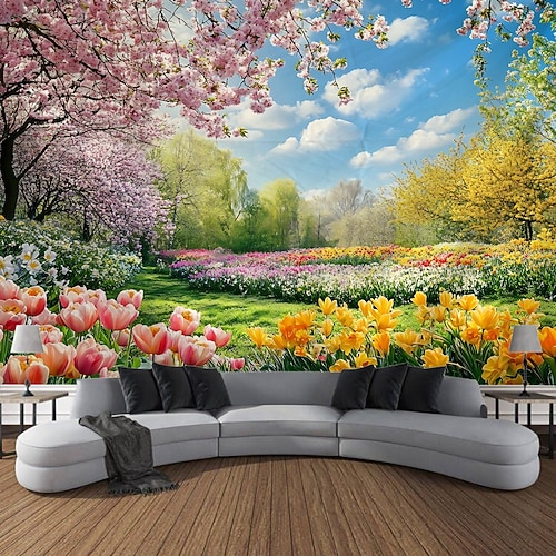 Pflanze Blume Meer Landschaft hängen Wandteppich Wand Kunst große Wandteppich Wandbild Dekor Fotografie Hintergrund Decke Vorhang Haus Schlafzimmer Wohnzimmer Dekoration Image