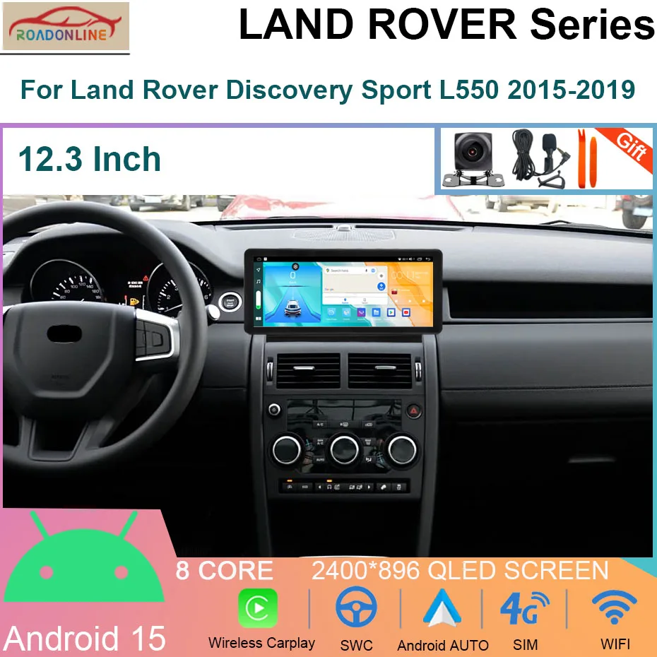 12,3 ZOLL Android 15 Auto Radio Für Land Rover Discovery Sport L550 2015-2019 Carplay Multimedia Player GPS navigation Autoradio Image