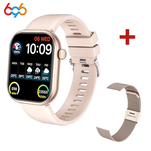 696 G20PRO Smartwatch 2.01 Zoll Smartwatch Fitnessuhr Bluetooth EKG PPG Schrittzähler Anruferinnerung Kompatibel mit Android iOS Damen Herren Freisprechanrufe Nachrichtenerinnerung IP 67 41mm Image