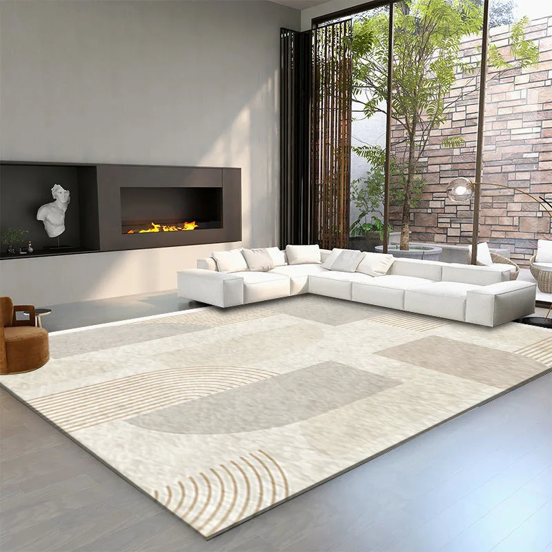 VIKAMA Japanischer Wabi-Sabi-Wohnzimmer-Sofa-Schlafzimmer-Bettteppich, Kaschmirimitat, rutschfest und schmutz, einfach zu pflegen, Heimdekoration Image