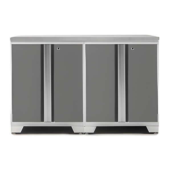NewAge Garage Cabinets PRO Platinum 3-Piece Workbench Setup with Stainless Steel Top