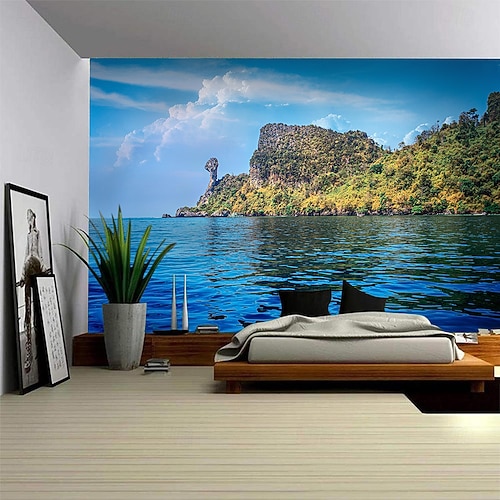 Landschaft Ozeanblick Hängender Wandteppich Wandkunst Großer Wandteppich Wandmalerei Dekor Fotograf Hintergrund Decke Vorhang Zuhause Schlafzimmer Wohnzimmer Dekoration Image