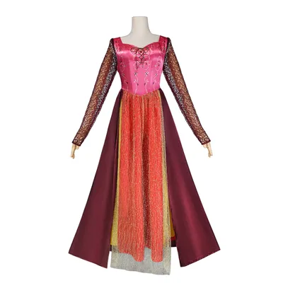 Sarah Sanderson Cosplay Anime Charakter Event Party Bühnenkostüm Kleid mit Weste Kunst Retro Image