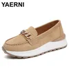 2024 neue Damen Slipper Schuhe Wildleder Echt leder britischen Stil Damen Frühlings schuhe dicken Boden große Damenschuhe