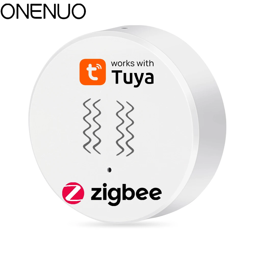 Vibrationssensor mit Zigbee-Funktion, Erkennung von Tuya Smart Life, APP-Benachrichtigung, Echtzeit-Bewegungsschockalarm, Geschichtsaufzeichnung Image