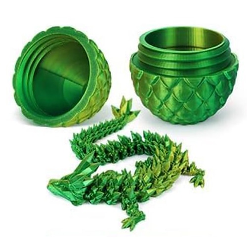 3D-gedrucktes Drachenei aus Ostern, Überraschungs-Fidget-Spielzeug aus mysteriösem Kristalldrachenei, Ostereier, bewegliche Kristalldracheneier mit Drachen darin Image