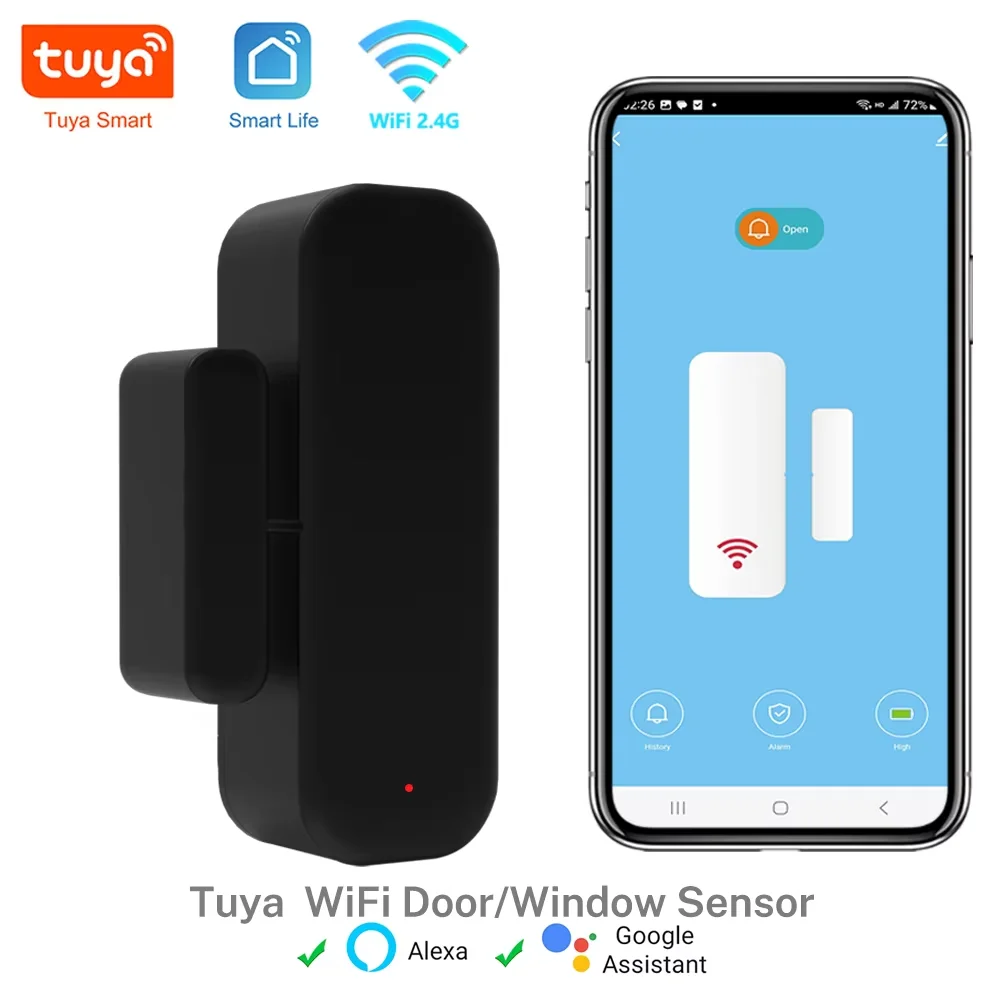 Tuya WiFi Smart Home Drahtlose Tür Detektor Tür Sensor Fenster Sensor Smart Leben APP Fernbedienung für Alexa Google Hause Image