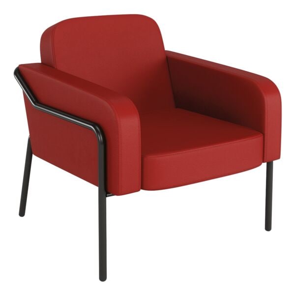 meet Sessel »meet - Medso L« Modell rund Kunstleder rot, 40.6 cm